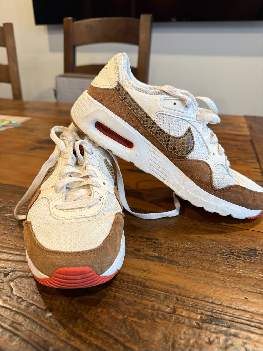 Nike Air Max SC White Brown Suede Sneakers